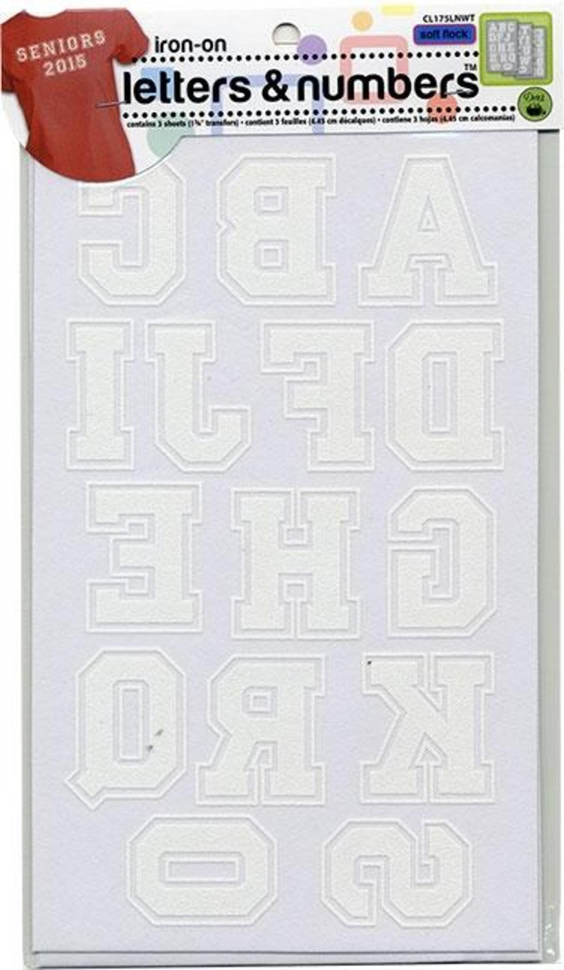 Load image into Gallery viewer, CL175LNWT|Dritz Soft Flock Collegiate Iron-On Letters, White
