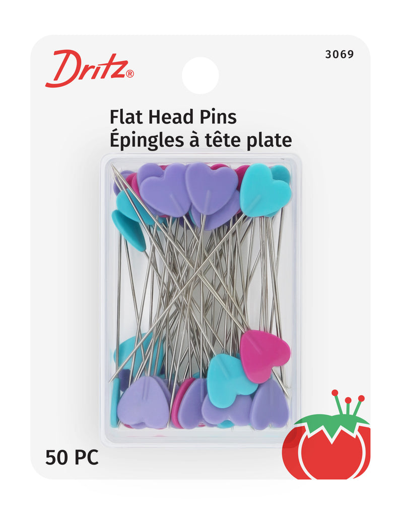 Load image into Gallery viewer, 3069|Dritz 2" Flat Heart Head Pins, Assorted, 50 pc