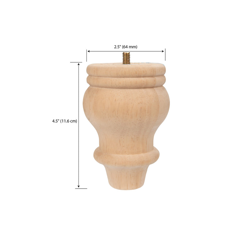 Load image into Gallery viewer, 44706|Dritz Curved Country Bun Feet, Natural, 2 pc