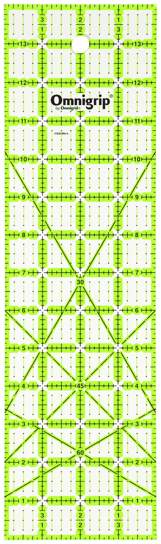RN14|Omnigrid Omnigrip Neon Rectangle Ruler, 4" x 14"