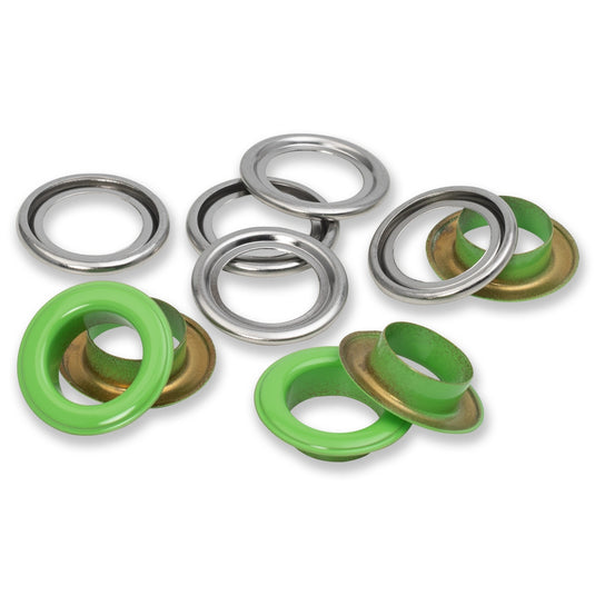 542565|Prym Eyelets with washers 14 mm light green 15pc