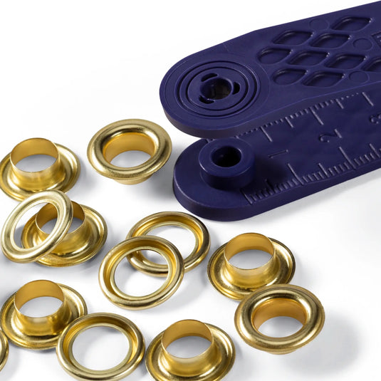 541375|Prym Eyelets with washers 8 mm gold with tools 24pc