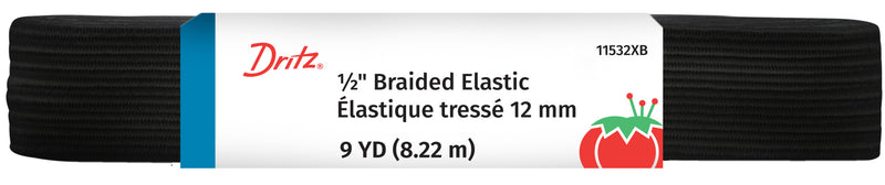 Load image into Gallery viewer, 11532XB|Dritz 1/2" Braided Elastic, 9 Yard, Black