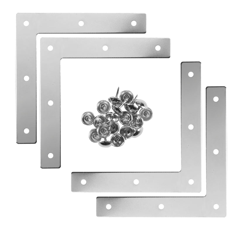 Load image into Gallery viewer, 44789-65|Dritz Smooth Campaign Hardware Corners, Large, Nickel, 4 pc