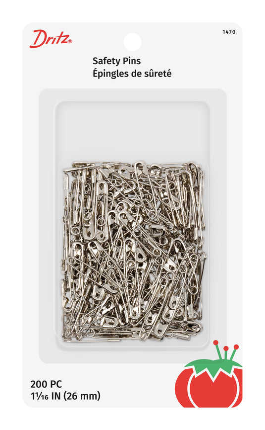 1470|Dritz 1-1/16" Safety Pins, Nickel, 200 pc