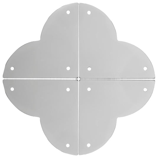 44793-65|Dritz Smooth Quatrefoil Corners, Large, Nickel, 4 pc