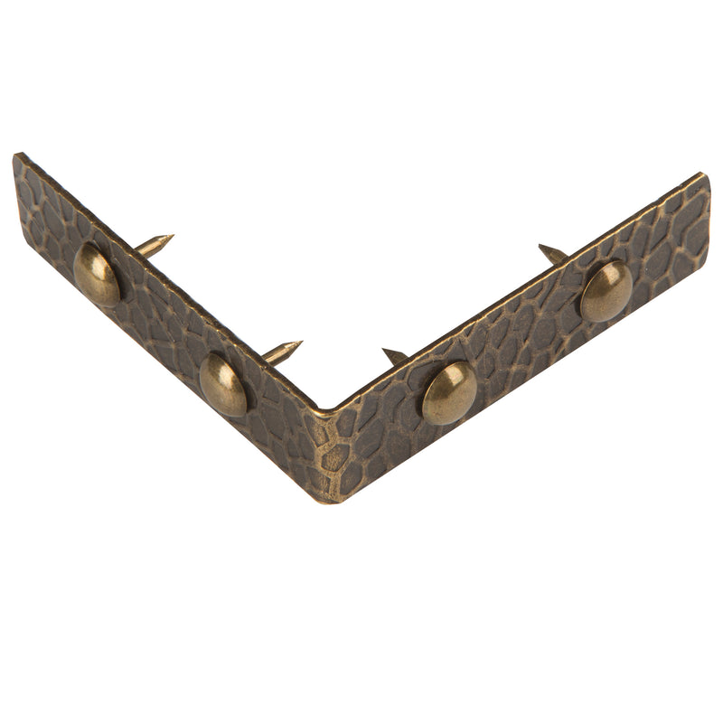 Load image into Gallery viewer, 44797-38|Dritz Textured Right Angle Corners, Large, Antique Brass, 4 pc