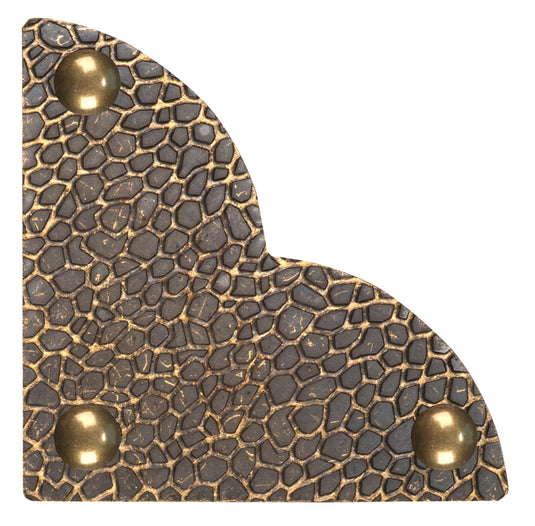 44799-38|Dritz Textured Quatrefoil Corners, Large, Antique Brass, 4pc