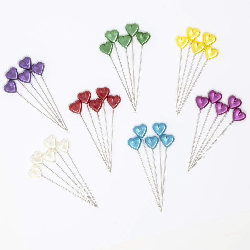 Load image into Gallery viewer, 130|Dritz 2-1/8" Heart Pearlized Pins, Assorted, 35 pc