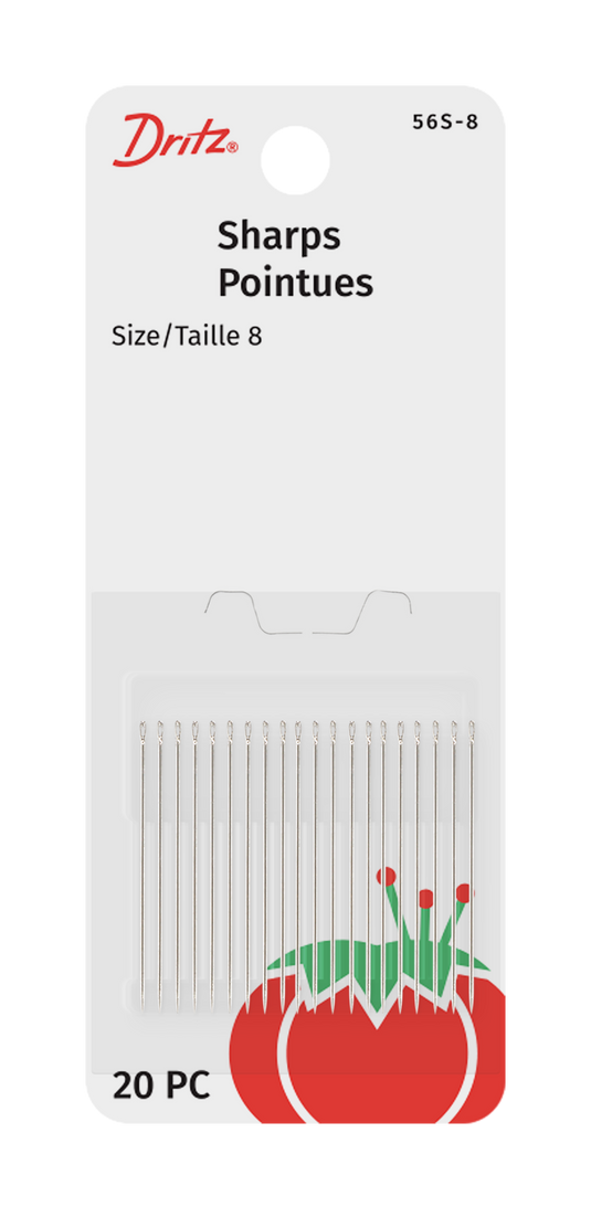 56S-8|Dritz Sharps Hand Needles, Size 8, 20 pc