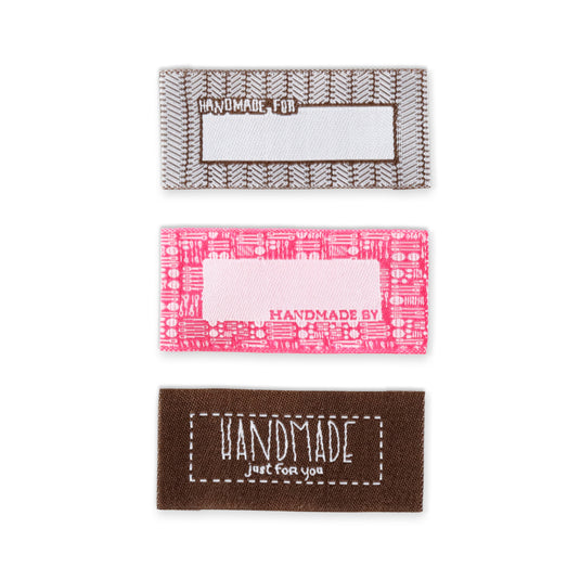 3242|Dritz Sew-on Woven Quilt Labels, Assorted, 9 pc