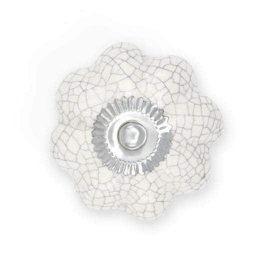 47028|Dritz Ceramic Scallop Knob, White