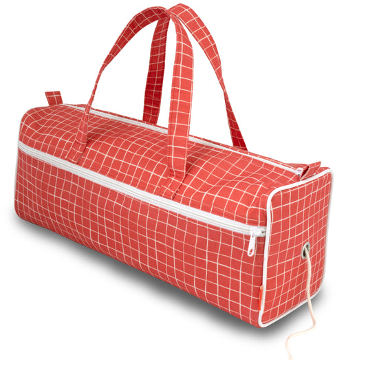 57261|Prym Dachshund Needlework Project Bag & Organizer, Coral