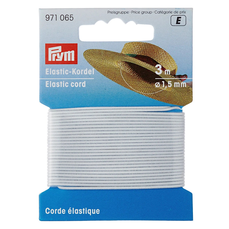 Load image into Gallery viewer, 971065|Prym 1.5mm Elastic Cord, White, 3 M