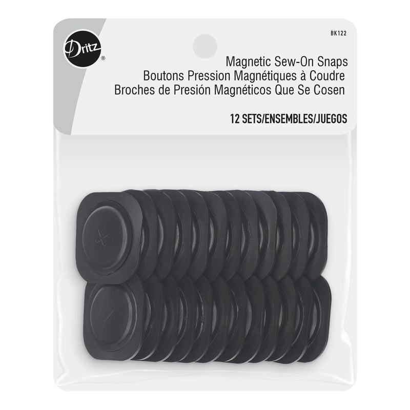 Load image into Gallery viewer, BK122|Dritz 1-1/8" Magnetic Sew-On Snaps, 12 Sets, Black