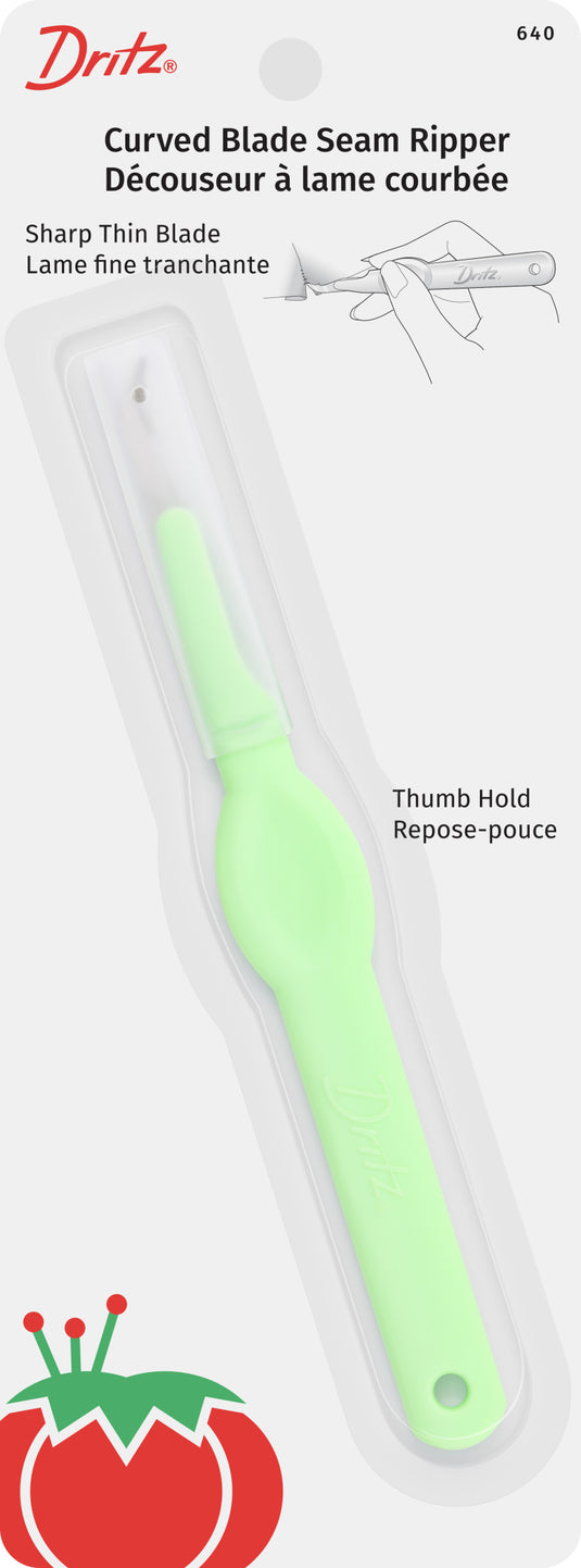 640|Dritz Curved Blade Seam Ripper, Thumb Hold