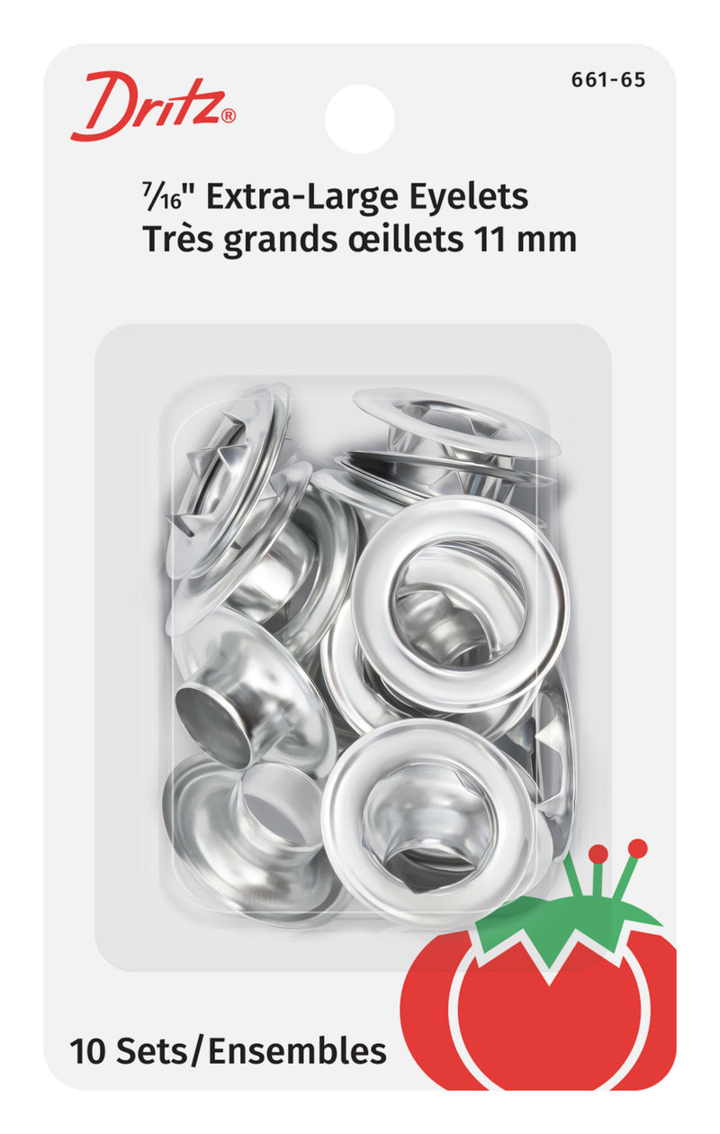 Load image into Gallery viewer, 661-65|Dritz 7/16" Extra-Large Eyelets, 10 Sets, Nickel