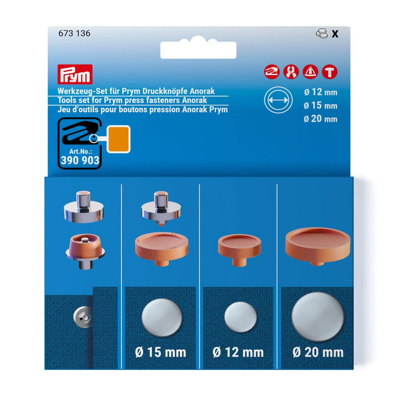 Cargue la imagen en el visor de la galería, 673136|Prym VARIO Tools set ANORAK 12-15-20 mm