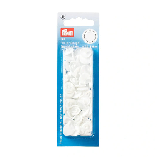 393103|Prym Non-Sew Color Snaps 12.4 mm, 30 pc, White