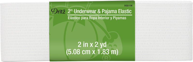 Cargue la imagen en el visor de la galería, 9581W|Dritz 2" Underwear &amp; Pajama Elastic, White, 2 yd