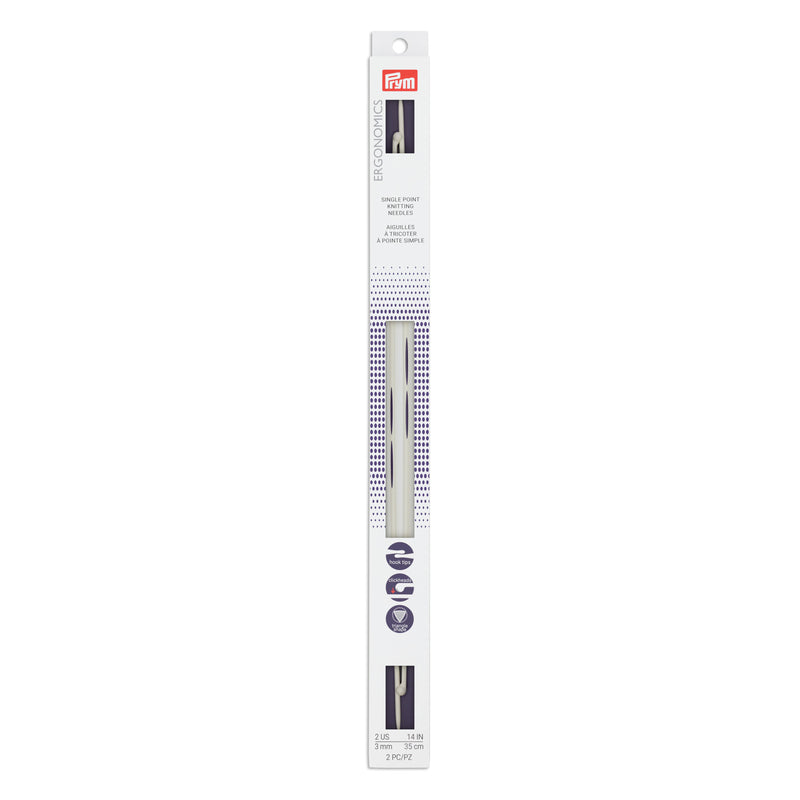 Cargue la imagen en el visor de la galería, 57025|Prym 14" Ergonomic Single Point Knitting Needles, US 2 (3mm)