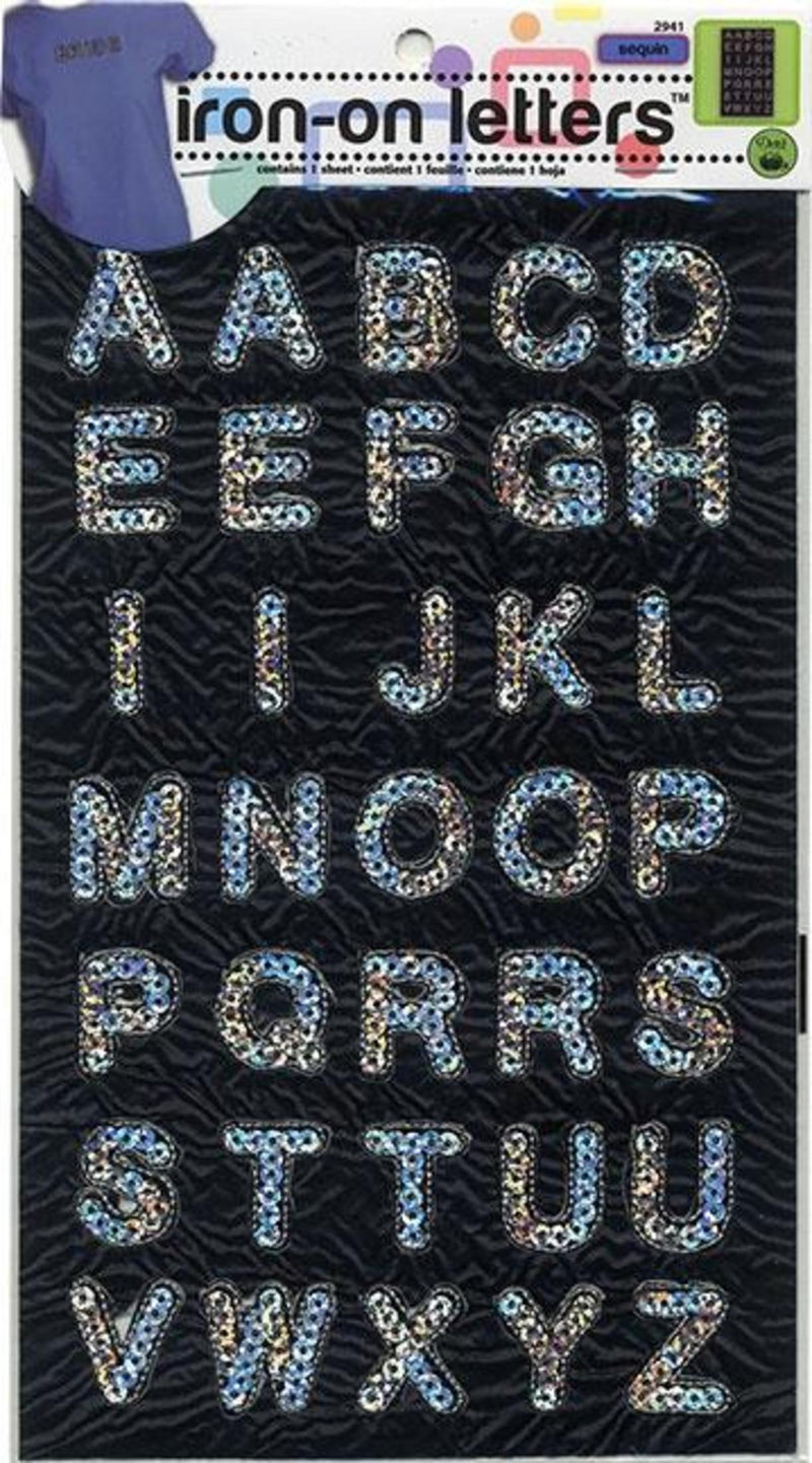 Load image into Gallery viewer, 2941|Dritz Sequin Iron-On Letters, 1 Sheet, Silver