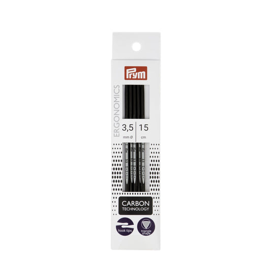 194183|Prym 6" Ergonomic Double Point Knitting Needles, Carbon, 3.5mm