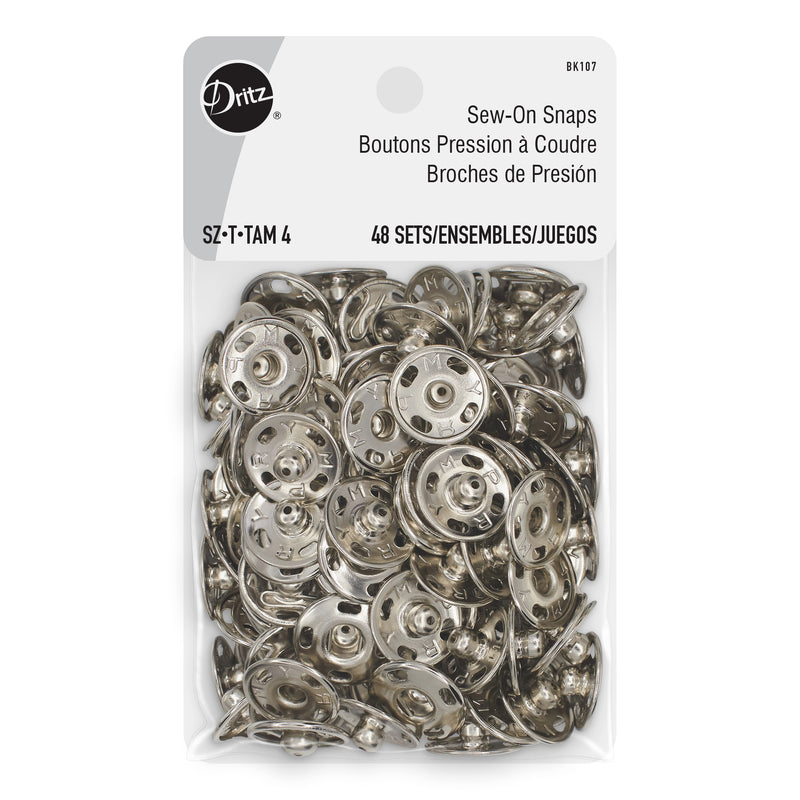Load image into Gallery viewer, BK107|Dritz Sew-On Snaps, 48 Sets, Size 5/8", Nickel