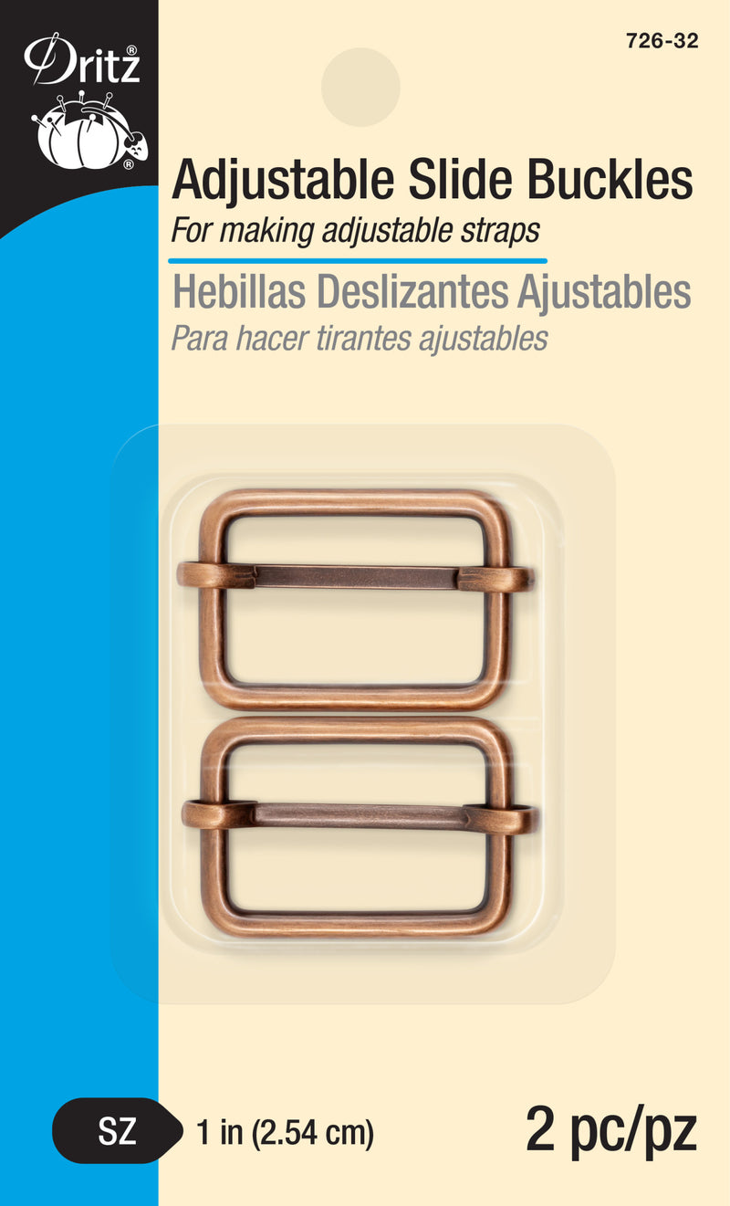 Load image into Gallery viewer, 726-32|Dritz 1" Adjustable Slide Buckles, Copper, 2 pc