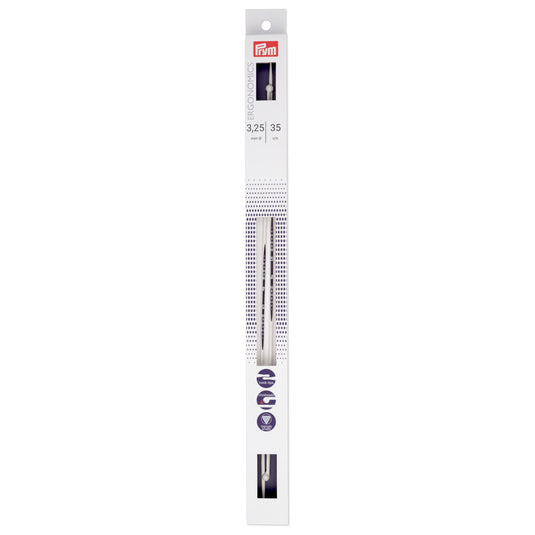 190325|Prym 14" Ergonomic Single Point Knitting Needles, 3.25mm