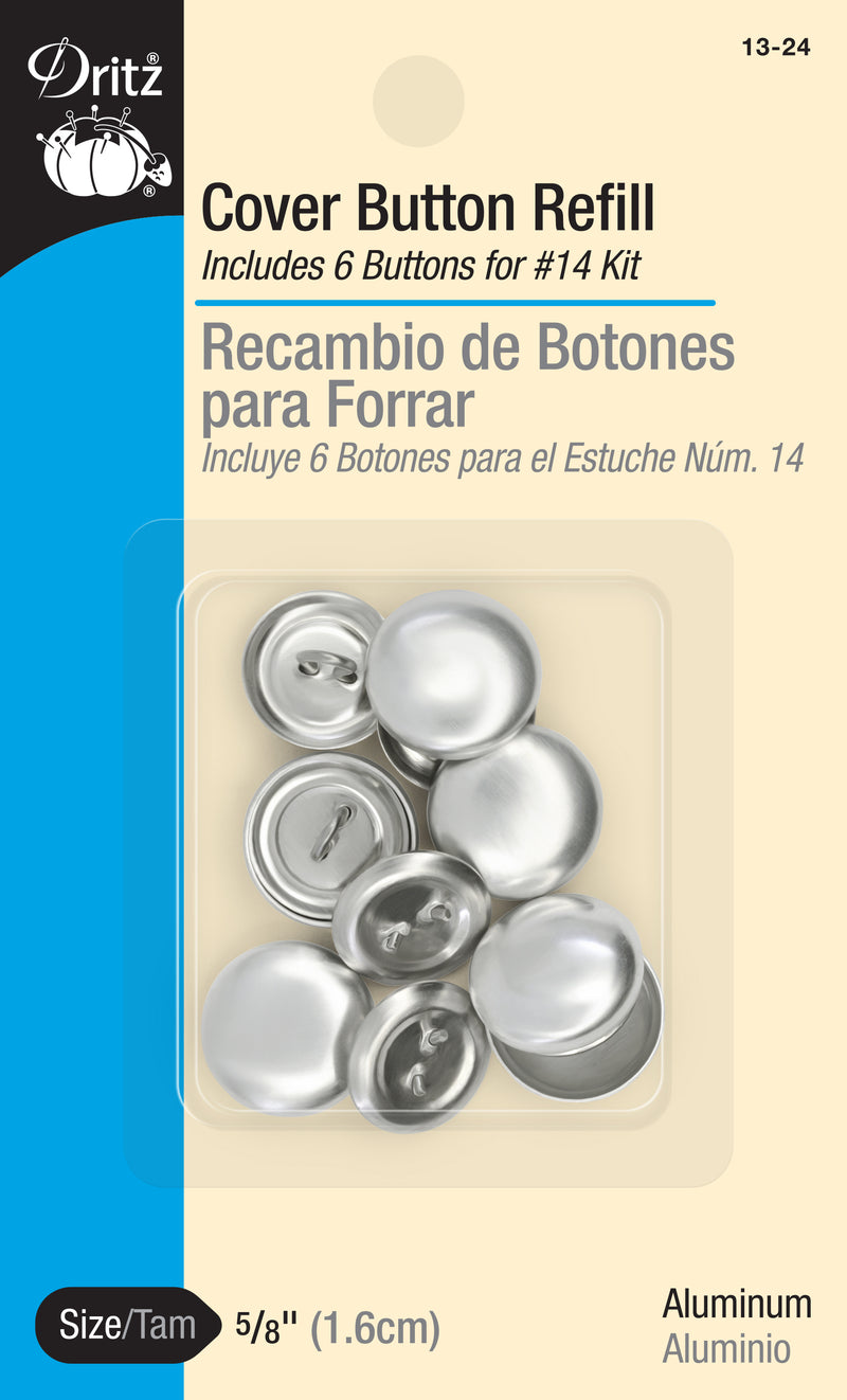 Load image into Gallery viewer, 13-24|Dritz 5/8" Cover Button Refill, 6 Sets, Nickel