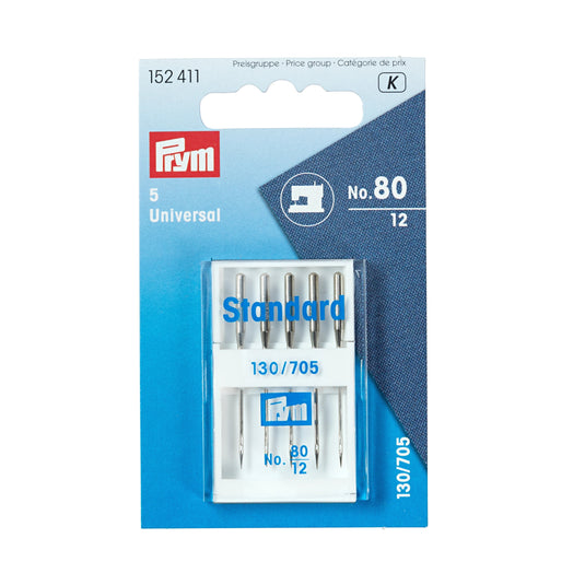 152411|Prym Universal Sewing Machine Needles, Size 12 (No. 80), 5 pc