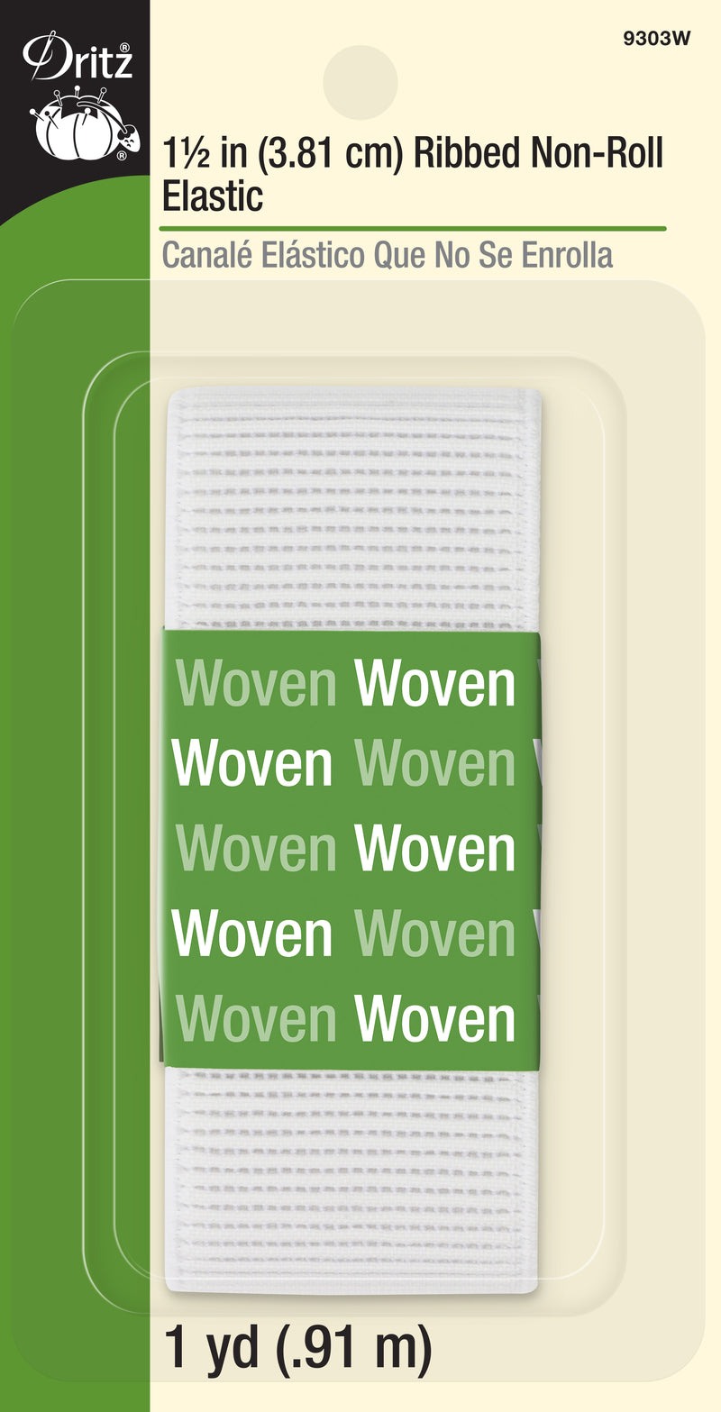 Cargue la imagen en el visor de la galería, 9303W|Dritz 1-1/2" Ribbed Non-Roll Elastic, White, 1 yd