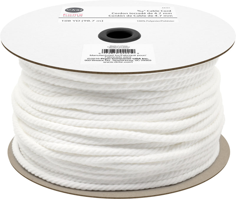 Load image into Gallery viewer, 44241|Dritz 3/16" Cable Cord, White, 108 yd