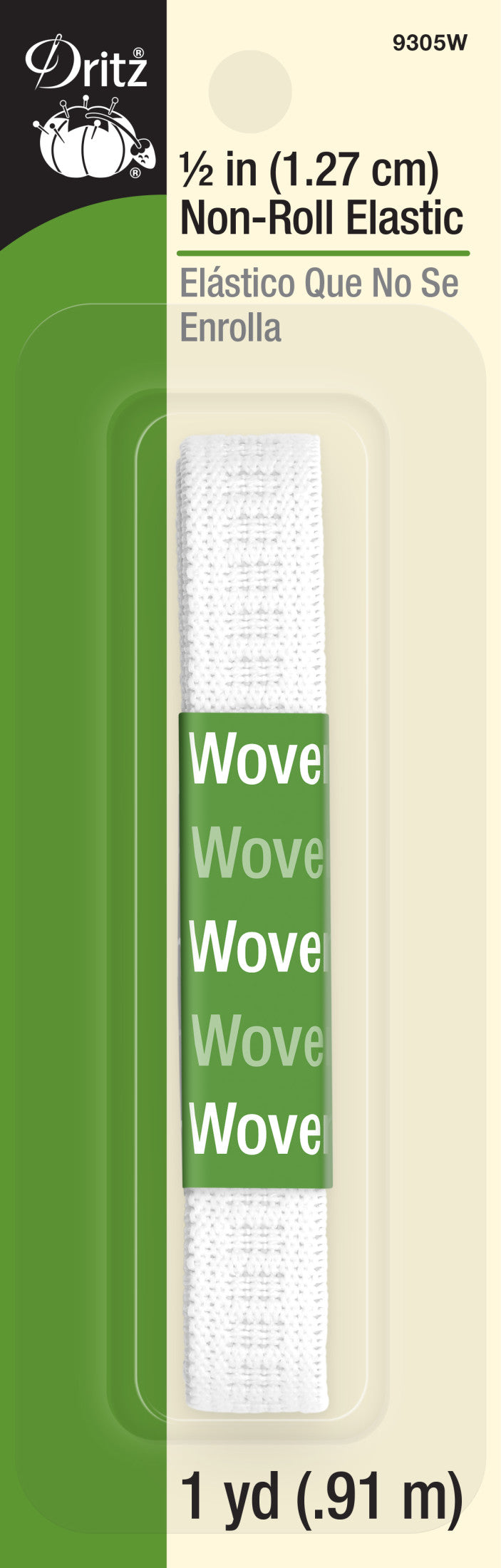 Cargue la imagen en el visor de la galería, 9305W|Dritz 1/2" Non-Roll Elastic, White, 1 yd
