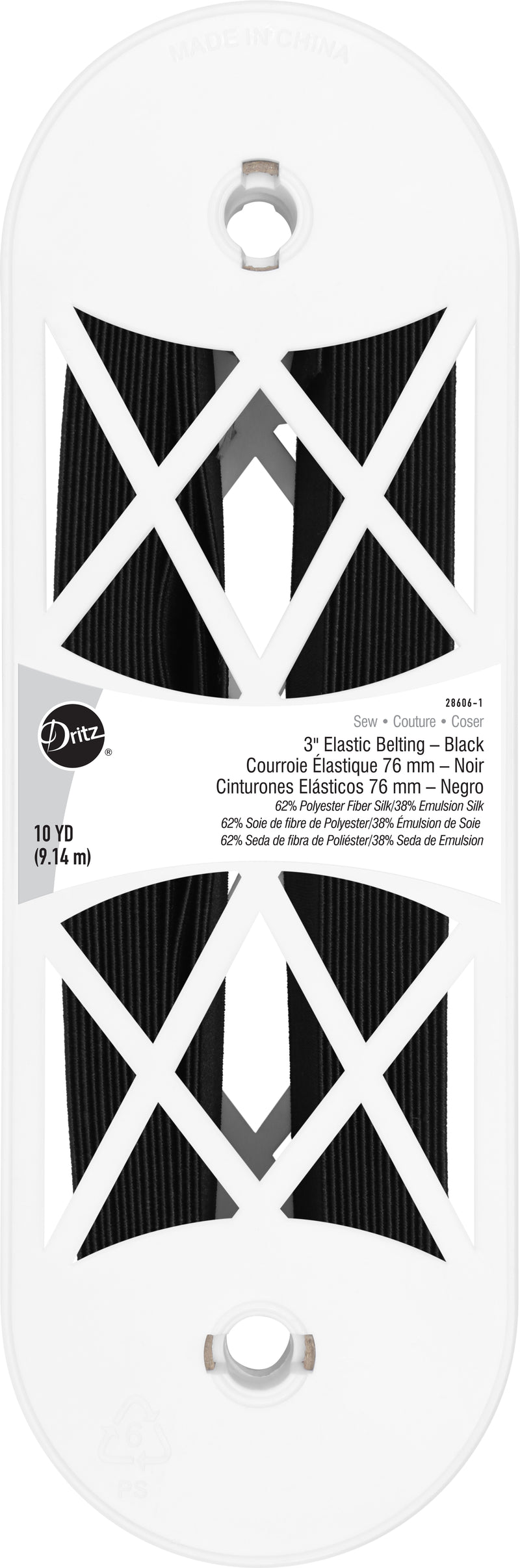 Cargue la imagen en el visor de la galería, 28606-1|Dritz 3" Elastic Belting, Black, 10 yd