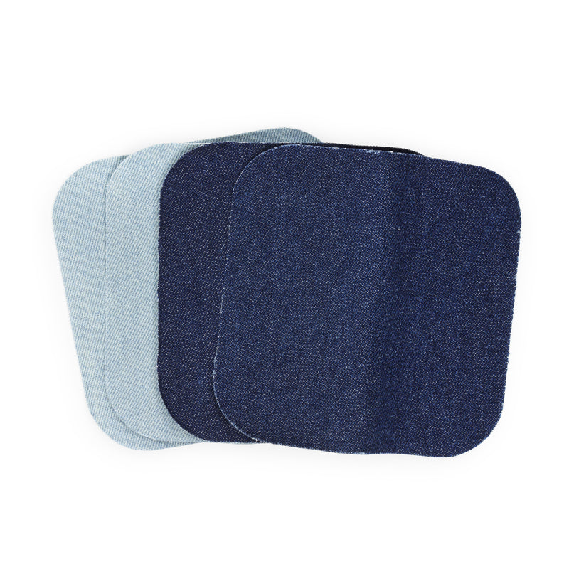Cargue la imagen en el visor de la galería, 55242-70|Dritz Denim Iron-On Patches, 5" x 5", Assorted, 4 pc