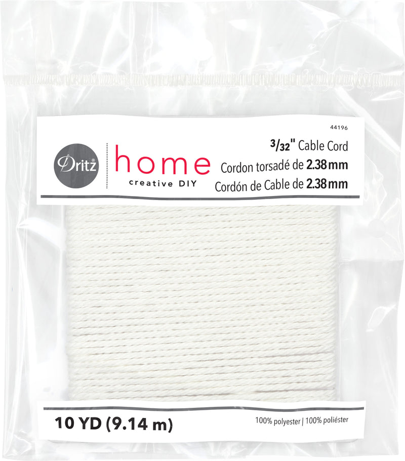 Load image into Gallery viewer, 44196|Dritz 3/32" Cable Cord, White, 10 yd