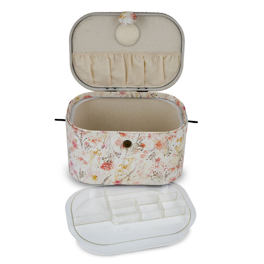 Z10332-212|Dritz Oval Sewing Basket with Metal Handle, Large