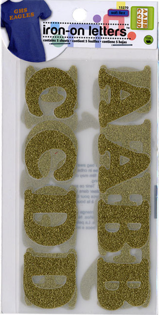 15270|Dritz Soft Flex Iron-on Letters, 5 Sheets