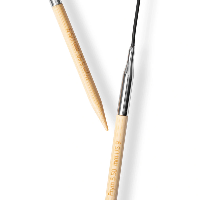 Cargue la imagen en el visor de la galería, 222529|Prym 16" (40 cm) Circular Bamboo Knitting Needles, US 9 (5.5 mm)