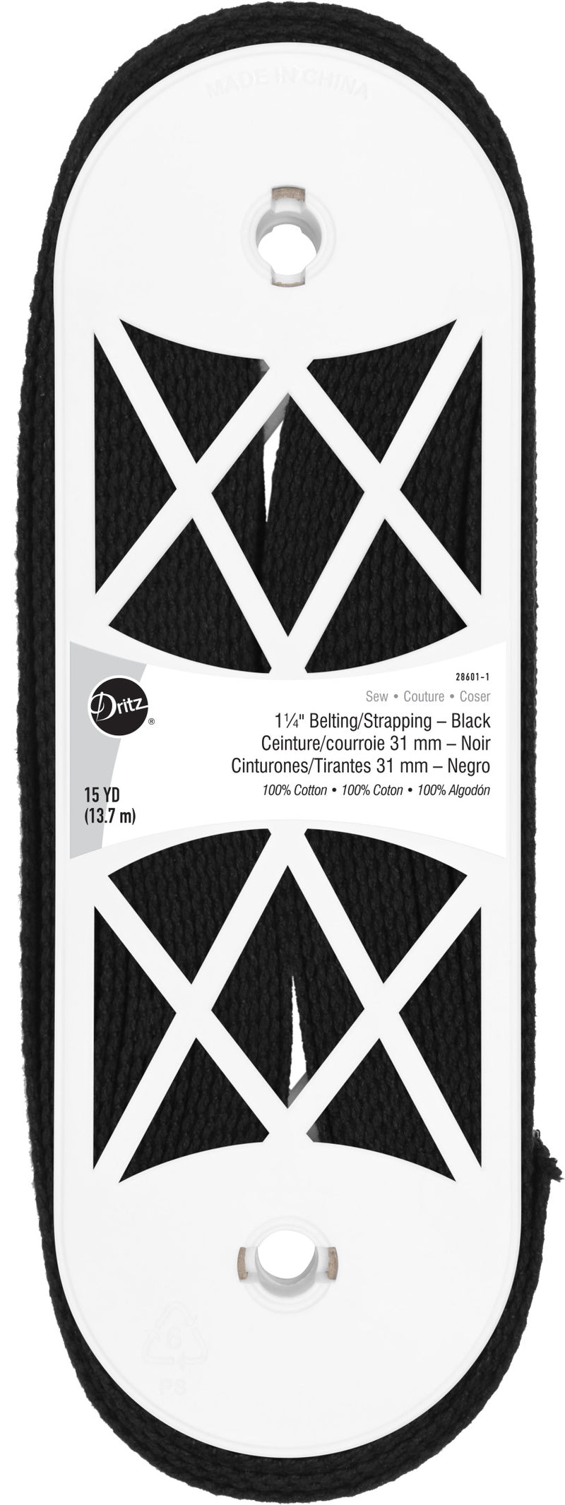 Load image into Gallery viewer, 28601-1|Dritz 1-1/4" Cotton Belting &amp; Strapping, Black, 15 yd