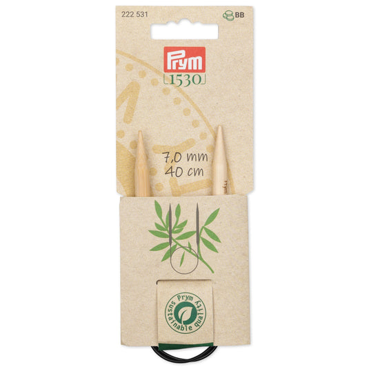 222531|Prym 16" (40 cm) Circular Bamboo Knitting Needles (7 mm)