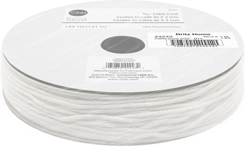 Load image into Gallery viewer, 44243|Dritz 3/32" Cable Cord, White, 144 yd