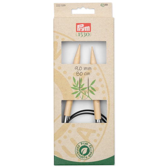 222539|Prym 32" (80 cm) Circular Bamboo Knitting Needles, US 13 (9 mm)