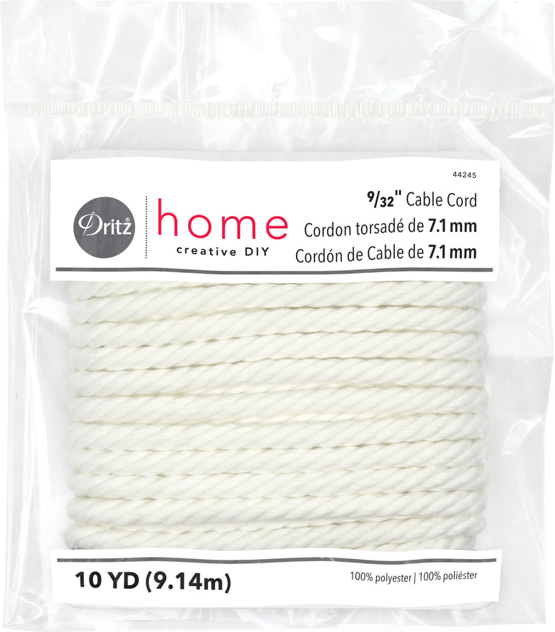 Load image into Gallery viewer, 44245|Dritz 9/32" Cable Cord, White, 10 yd