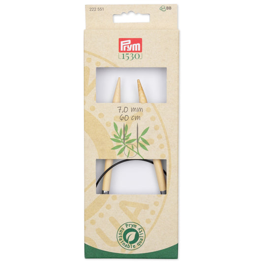 222551|Prym 24" (60 cm) Circular Bamboo Knitting Needles (7 mm)