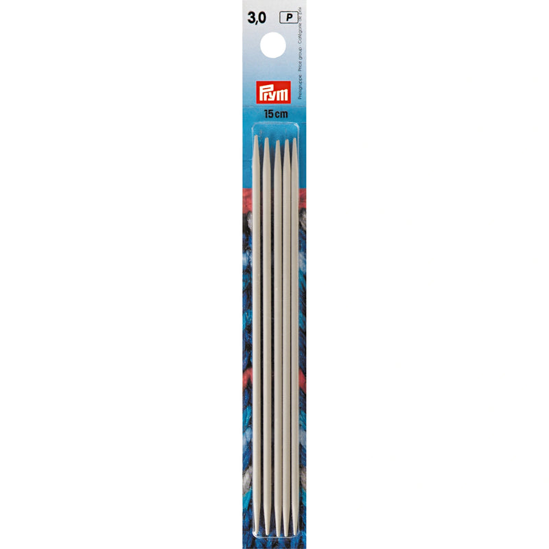 Load image into Gallery viewer, 191363|Prym 6" Double Point Aluminum Knitting Needles, 3mm