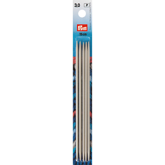 191363|Prym 6" Double Point Aluminum Knitting Needles, 3mm