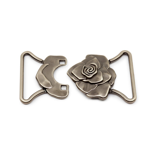 189-68|Dritz Rose Fashion Buckle, Antique Silver